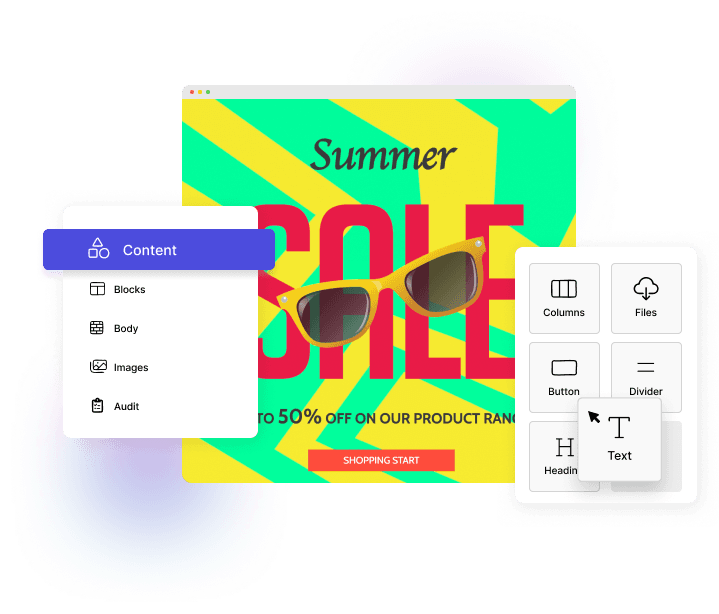 Drag and Drop Email Builder Interface