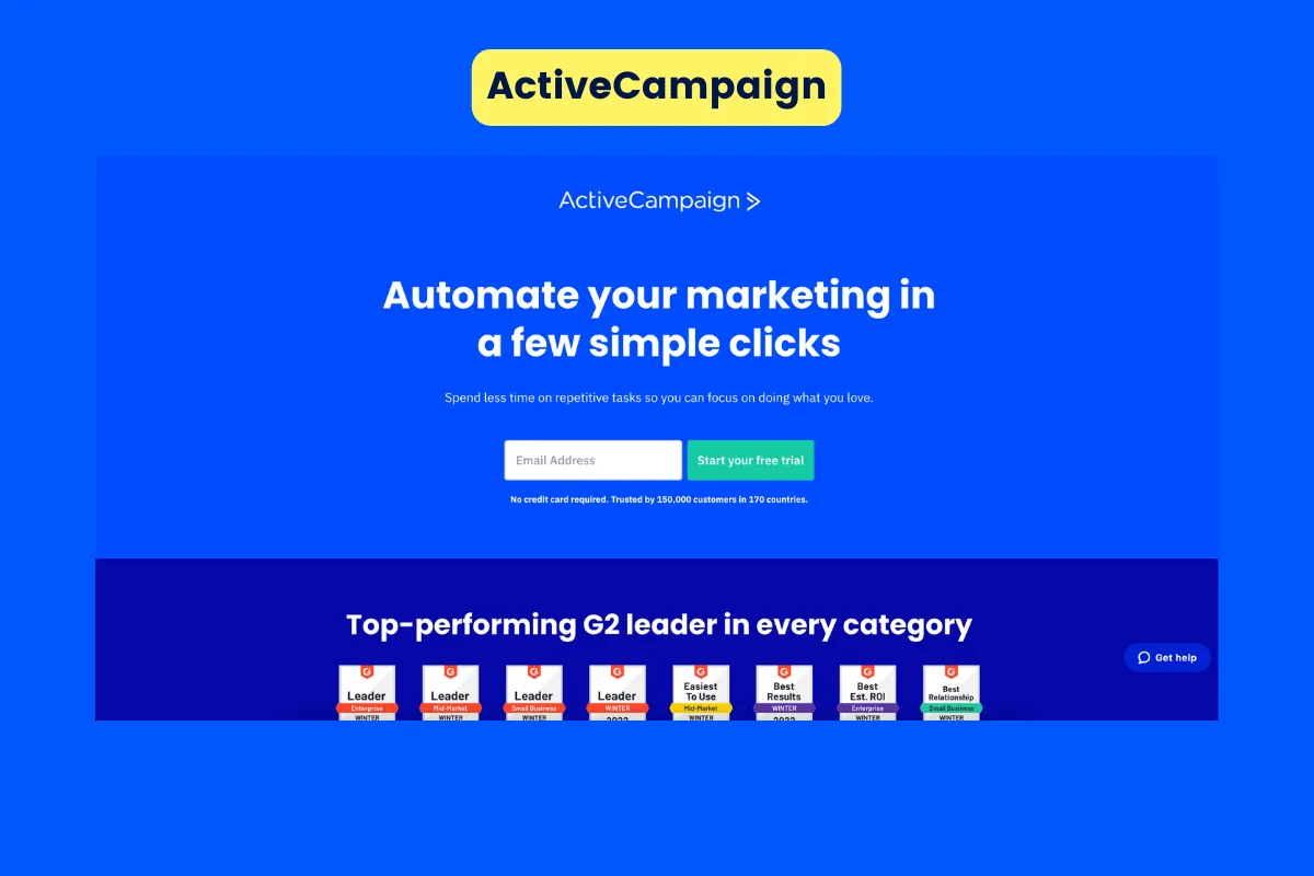 Best lead generation tool - ActiveCampaign