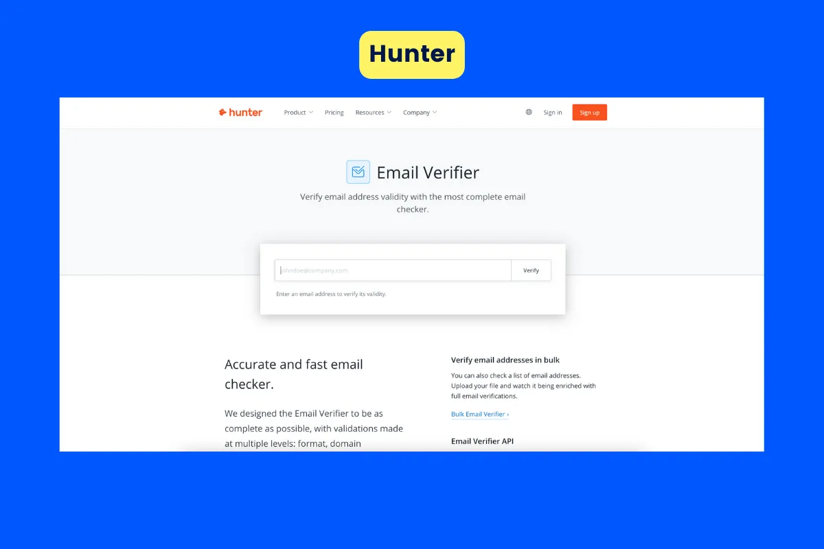 Best lead generation tool - Hunter