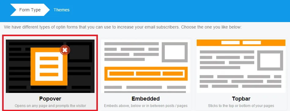 Mailmunch form type
